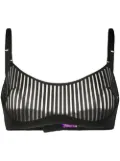 Maison Close striped underwired bra - Black