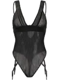 Maison Close v-neck bodysuit - Black