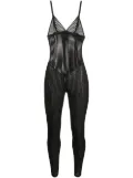 Maison Close striped catsuit - Black