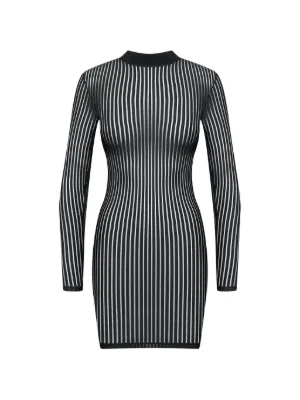 Maison Close Striped Midi Dress | Black | FARFETCH FI