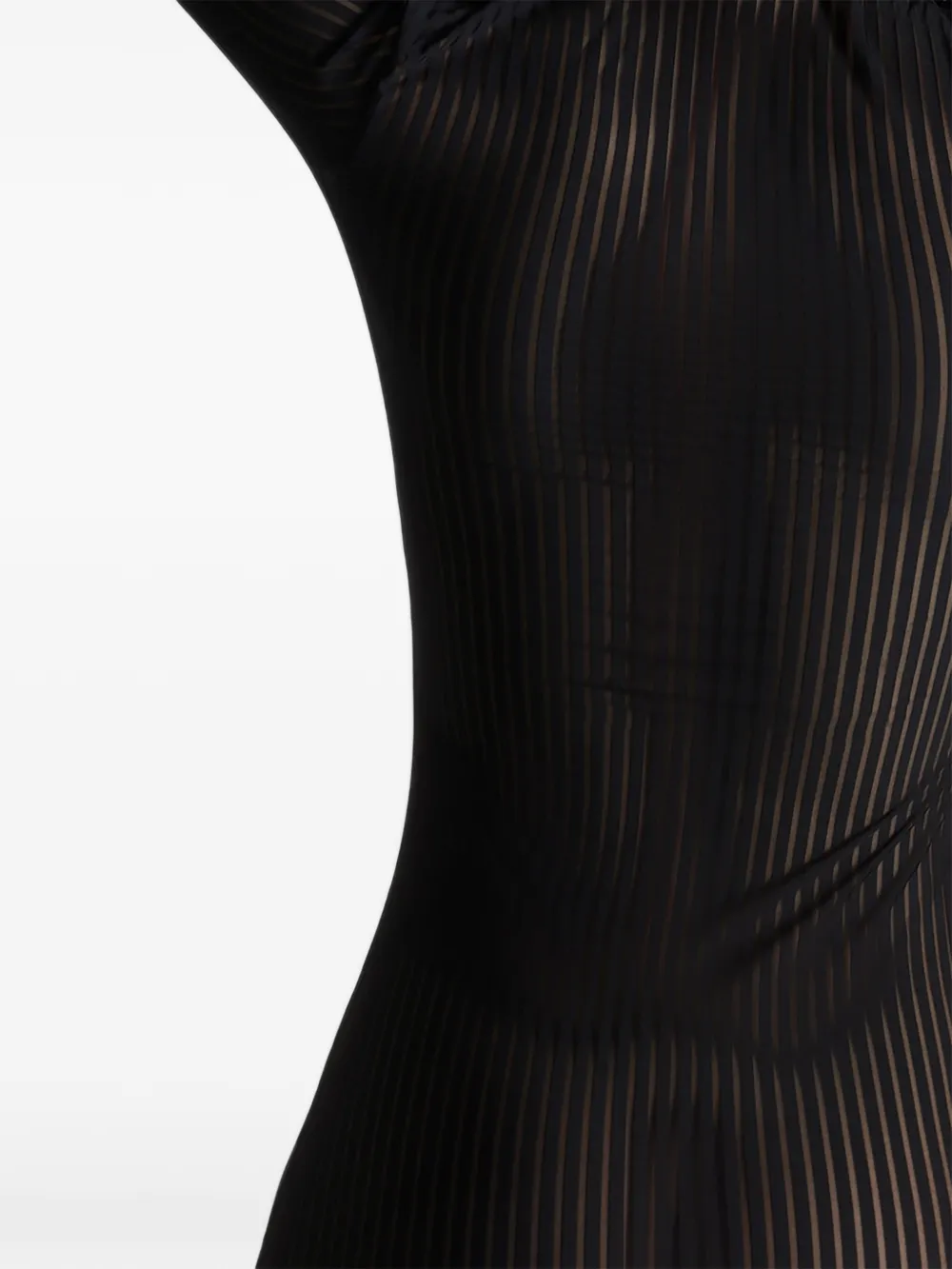  Maison Close Gestreiftes Strickkleid   Schwarz 