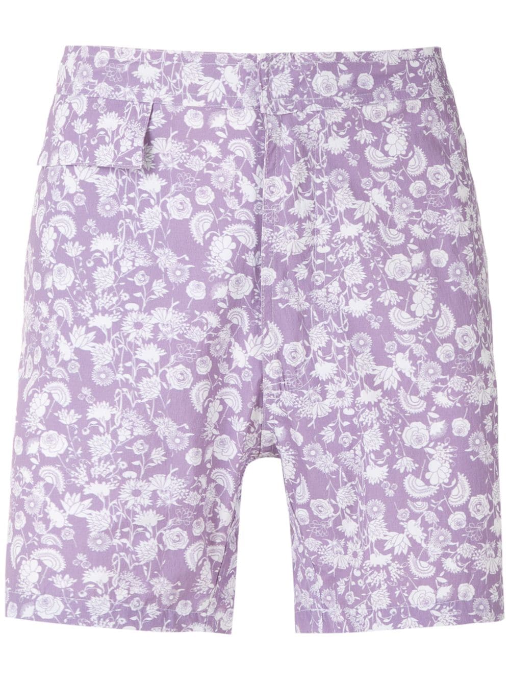 Shop Amir Slama Floral Tactel Swim Shorts In Purple