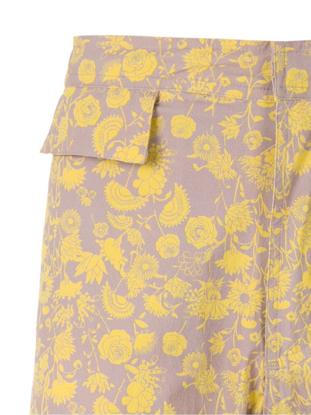 Shop Amir Slama Floral Tactel Swim Shorts In Yellow