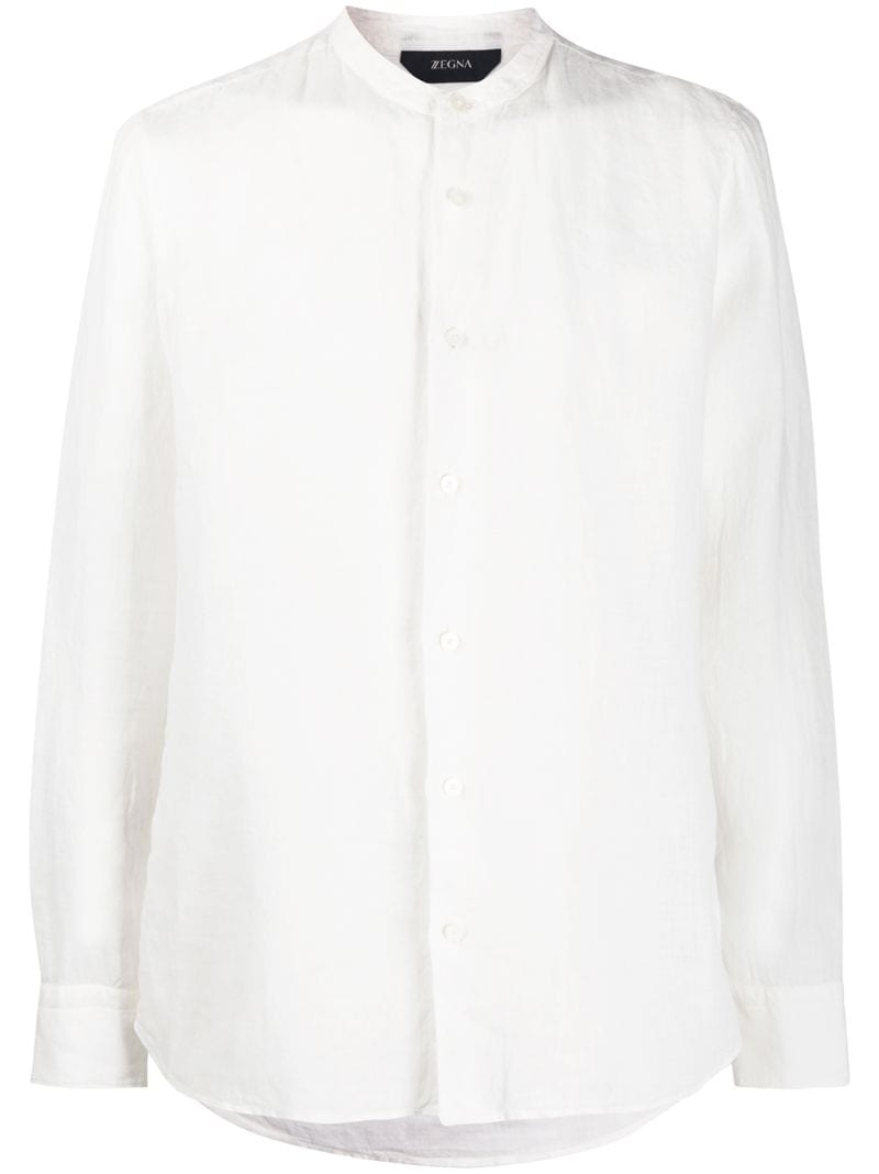 Z Zegna Plain Button-up Shirt In White