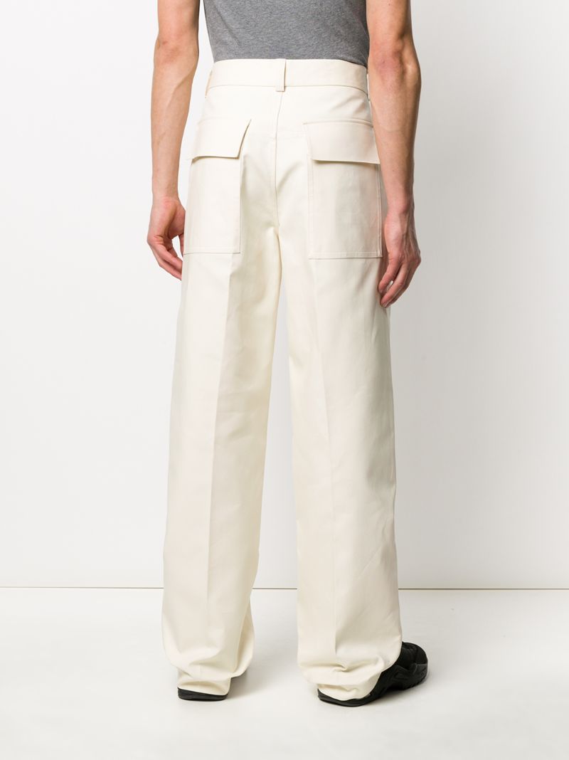 Shop Jil Sander High-rise Wide-leg Trousers In White