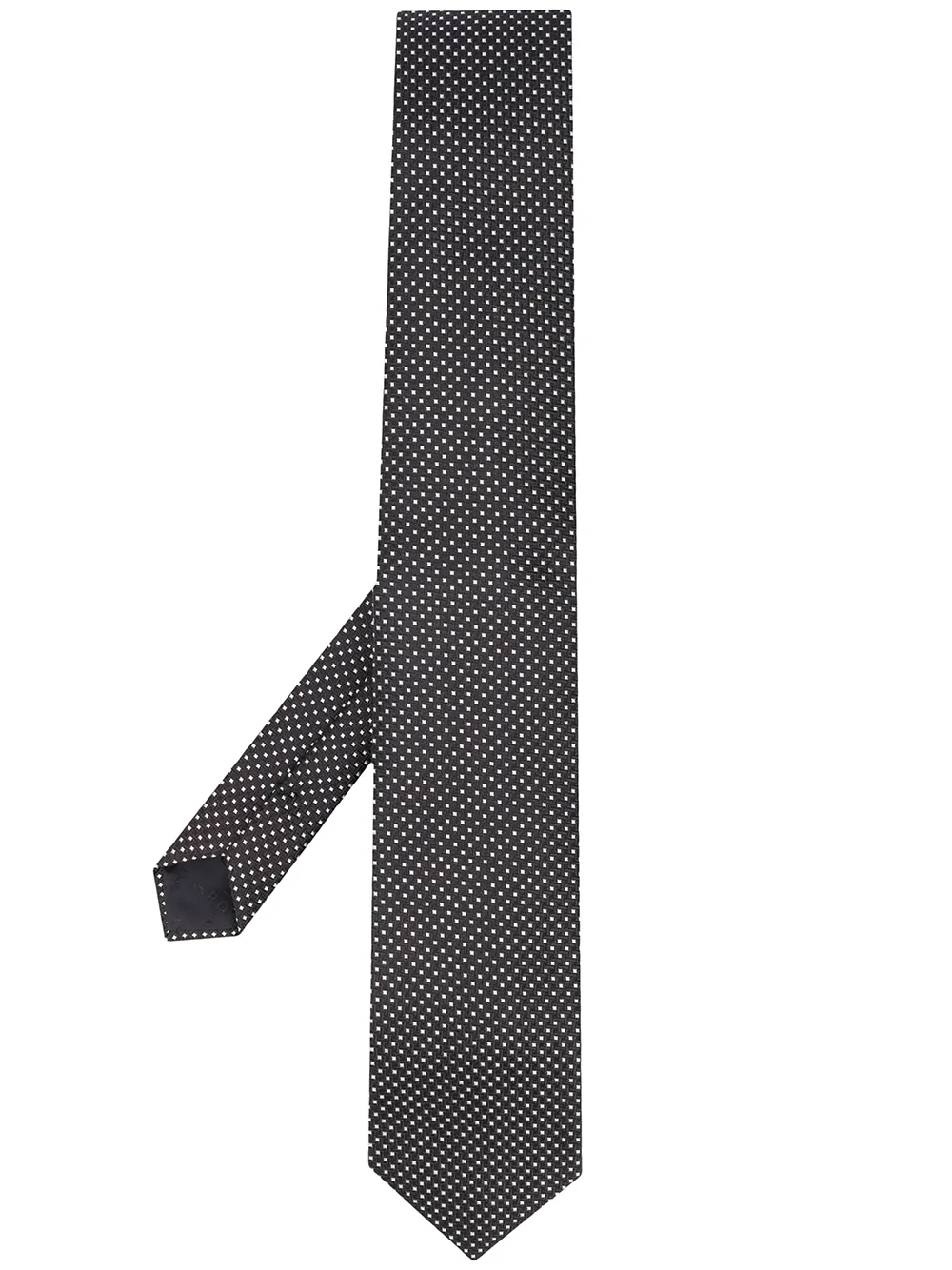 Lardini checked silk tie | Black | Image 1