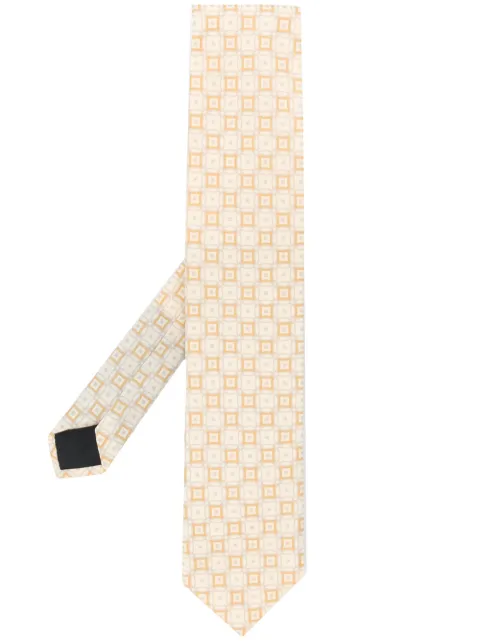 Lardini geometric-print silk tie