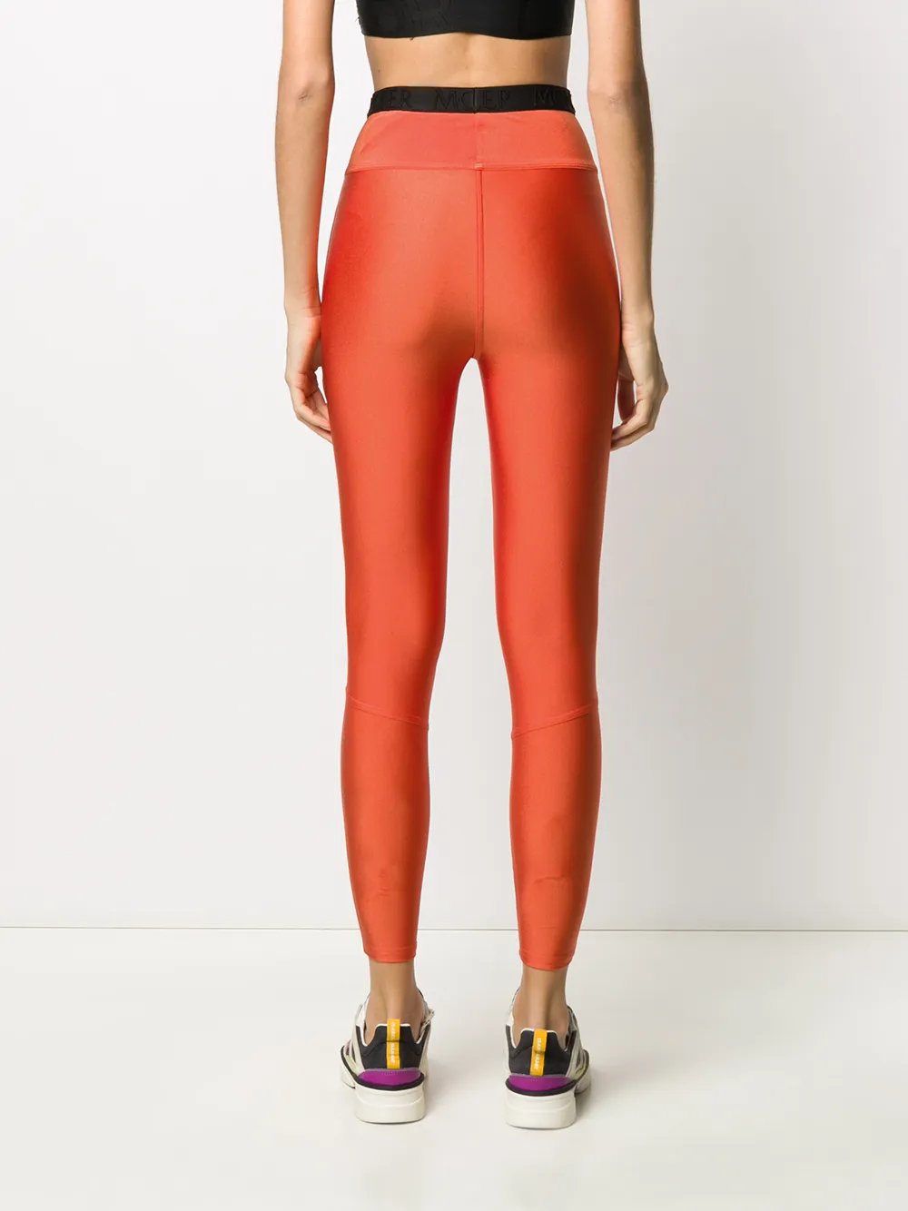 Moncler Legging met merkprint Oranje