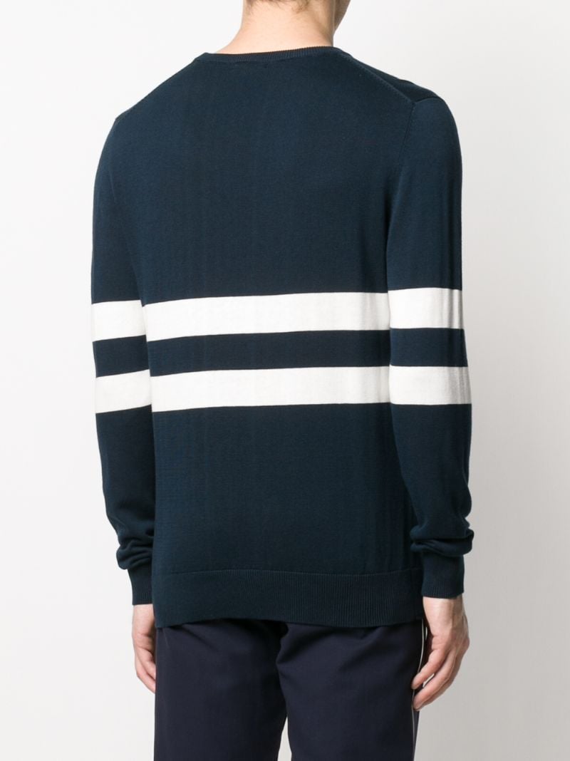 Shop Ron Dorff Striped Round-neck Jumper In Blue