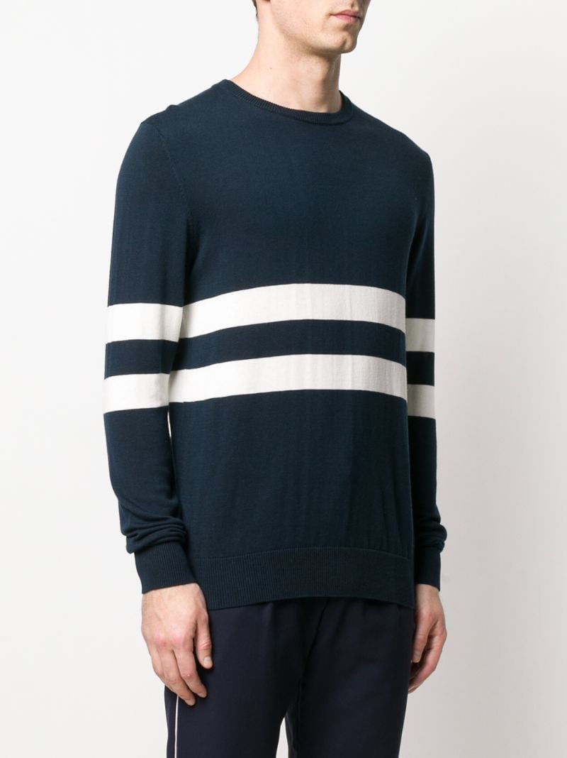 Shop Ron Dorff Striped Round-neck Jumper In Blue