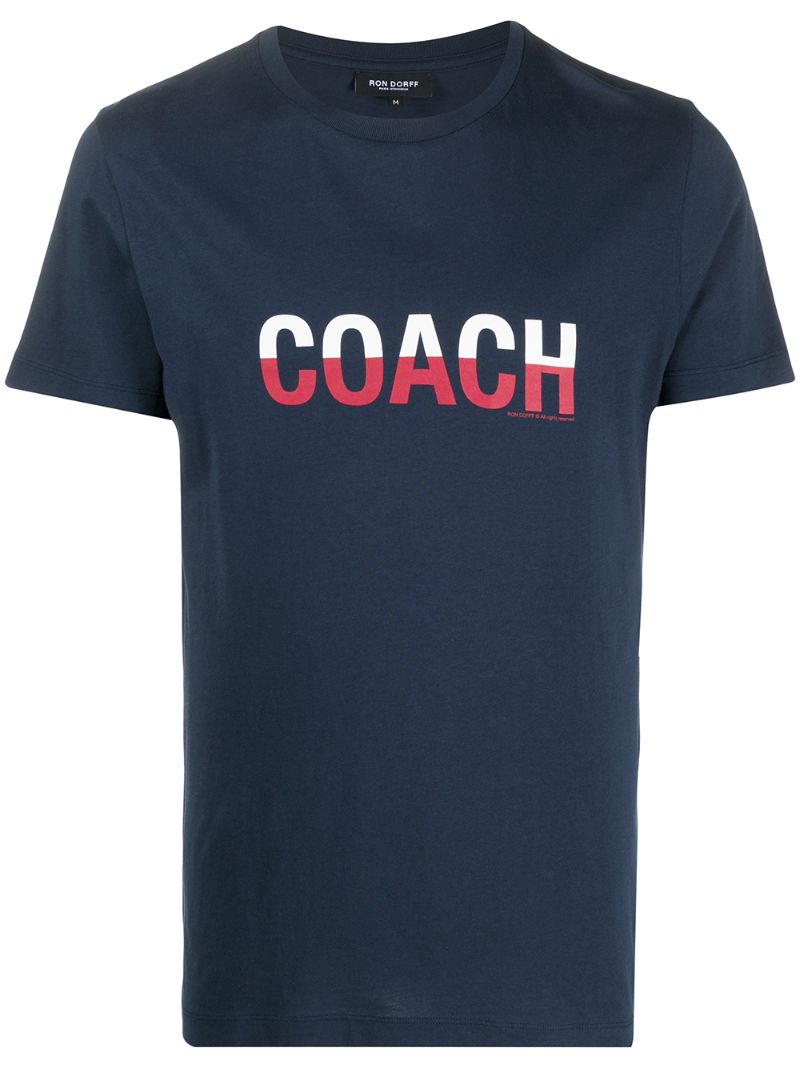 Shop Ron Dorff 'coach' Print T-shirt In Blue