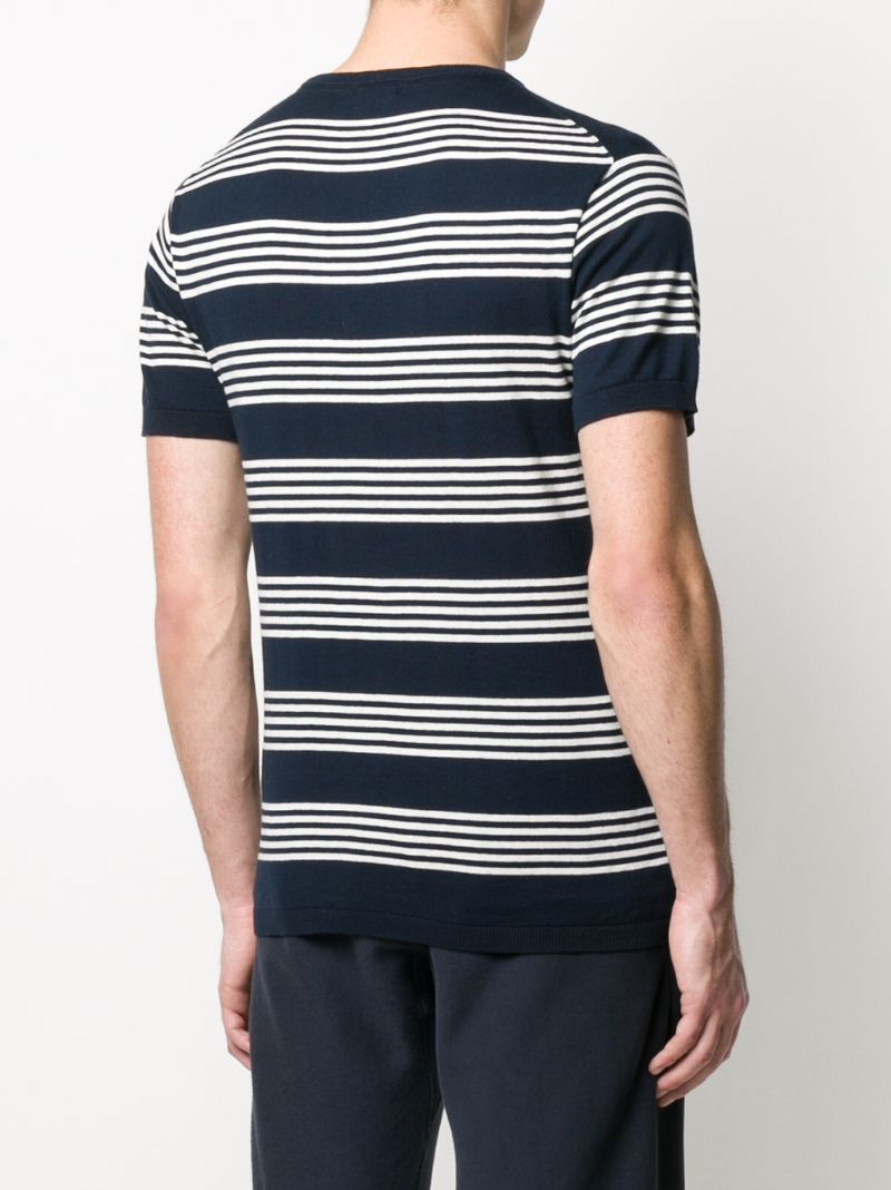 Shop Ron Dorff Striped Knit T-shirt In Blue