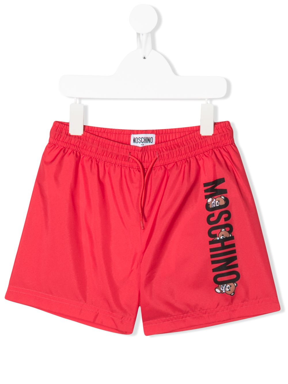 Moschino Kids' Logo Print Swim Shorts In Red