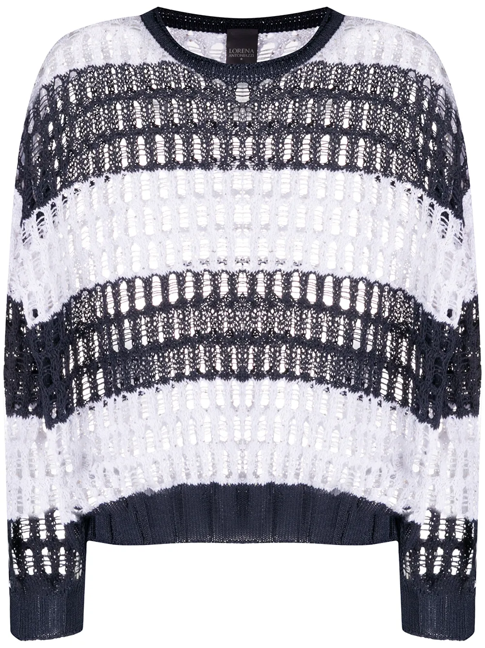Lorena Antoniazzi Color-block Crocheted Jumper In Blue