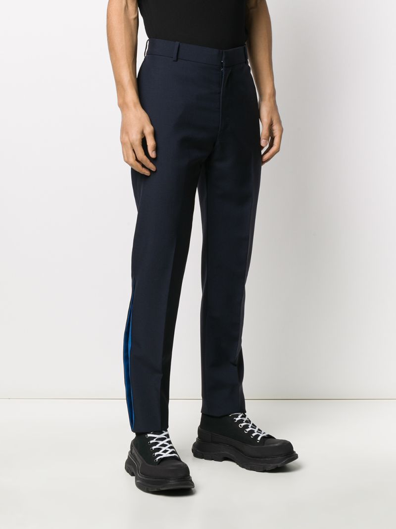 Shop Alexander Mcqueen Tailored Trousers In Blue