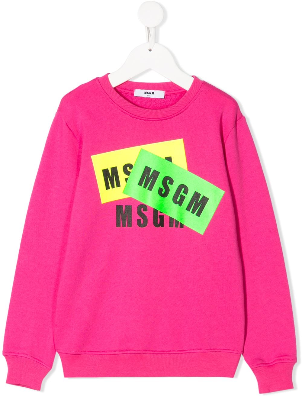 Msgm Kids' Logo Print Sweatshirt In Pink