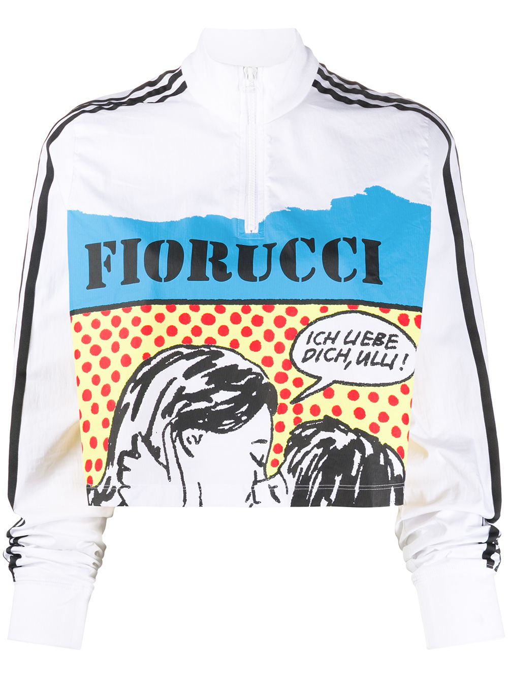 Fiorucci X Adidas Cropped Logo Top In White