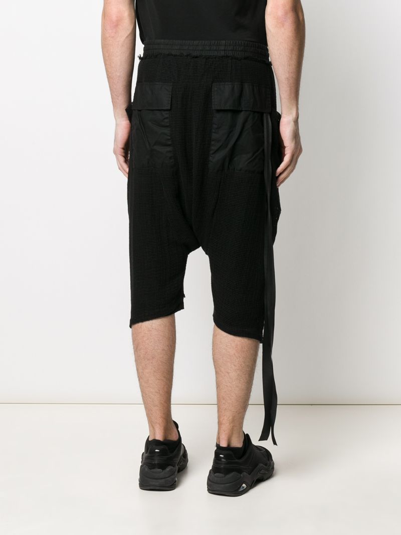 Shop Ben Taverniti Unravel Project Mesh-style Dropped-crotch Shorts In Black