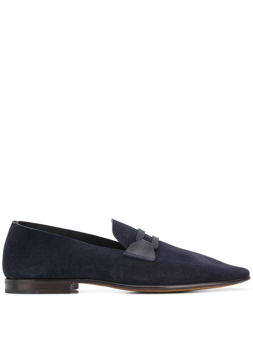 фото Moreschi suede flat-front loafers