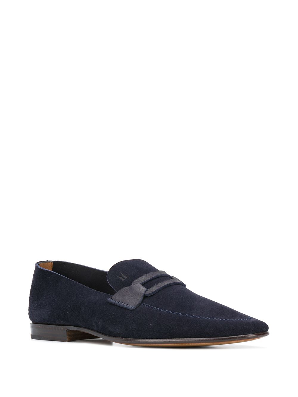 фото Moreschi suede flat-front loafers