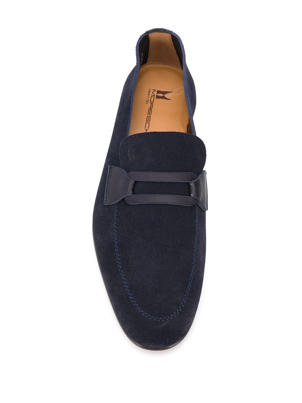 фото Moreschi suede flat-front loafers