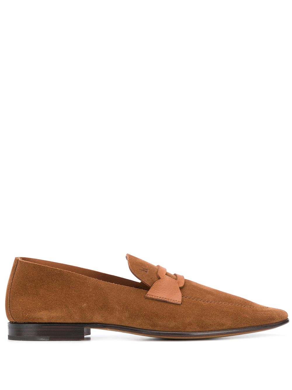 фото Moreschi suede flat-front loafers