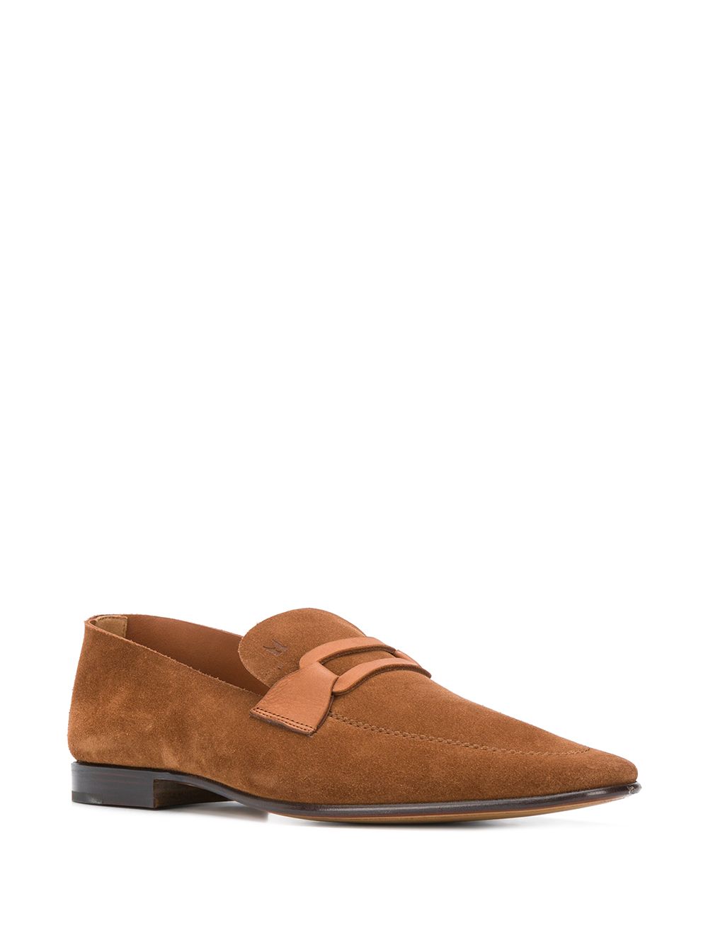 фото Moreschi suede flat-front loafers