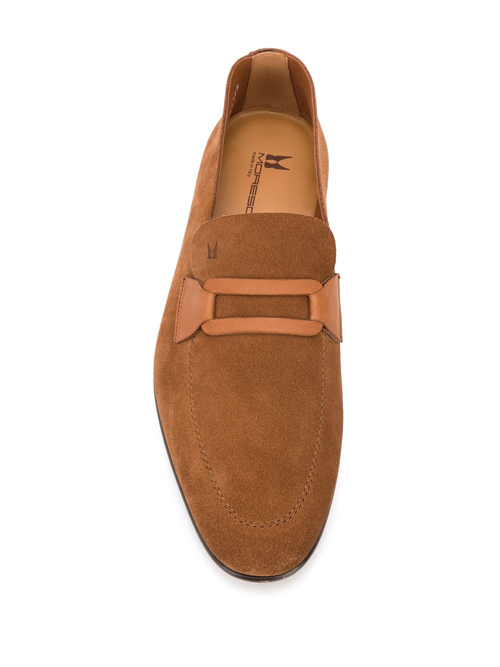 фото Moreschi suede flat-front loafers