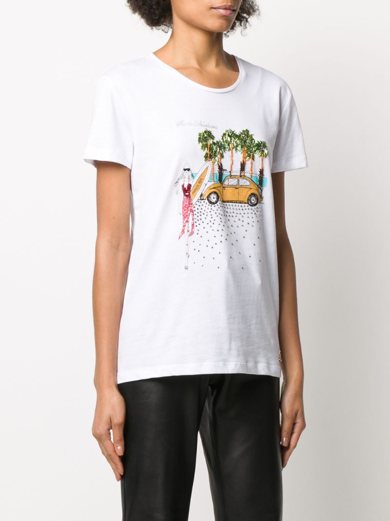 Shop Patrizia Pepe Santa Barbara T-shirt In White