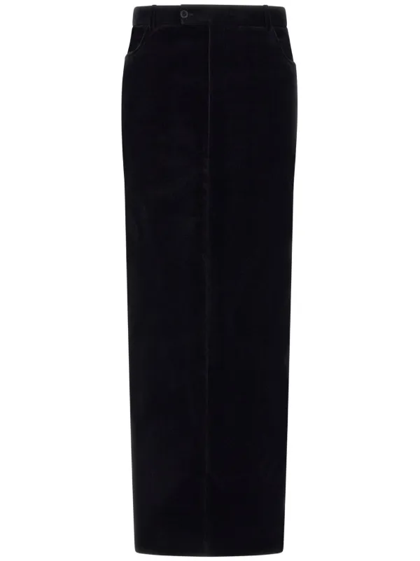 パンツ Saint Laurent Black wool pant SAINT LAURENT Pleated grain de poudre wool straight-leg