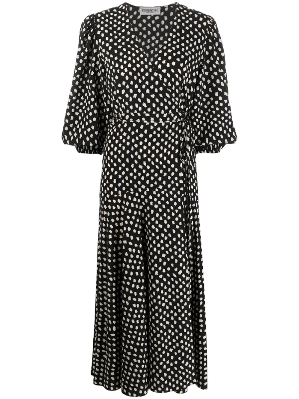 polka dot wrap maxi dress