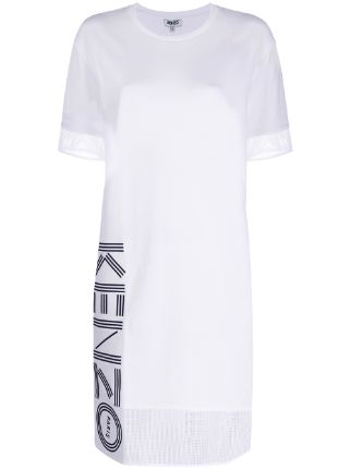 white mesh t shirt dress