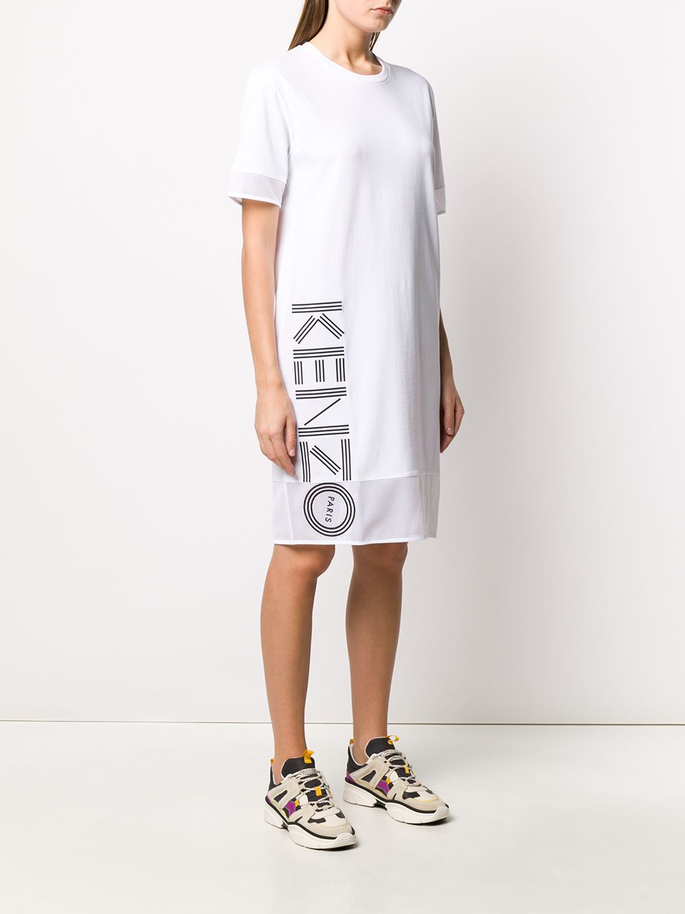 фото Kenzo платье-футболка с сетчатой вставкой