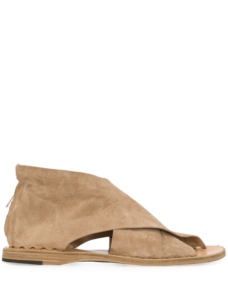 Shop Officine Creative Suede Open Toe Sandals In Brown