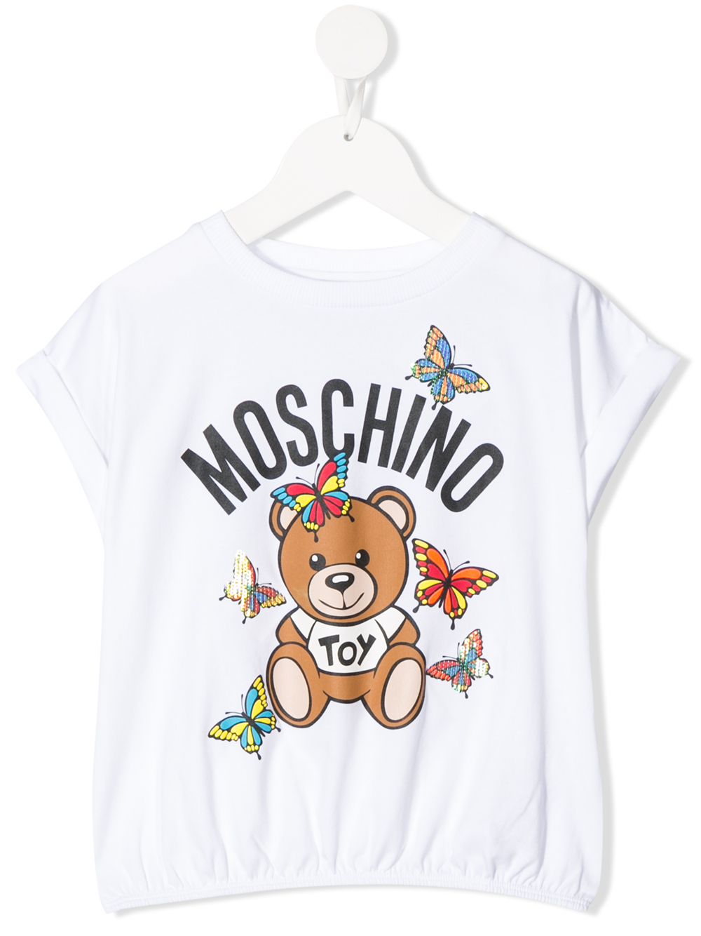 фото Moschino kids футболка с логотипом и эластичным поясом