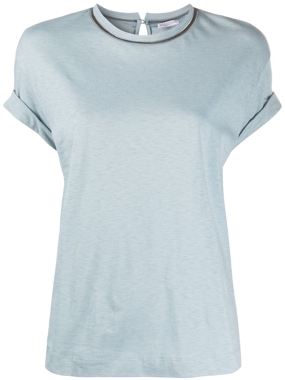 Brunello Cucinelli Verziertes T-shirt In Blue