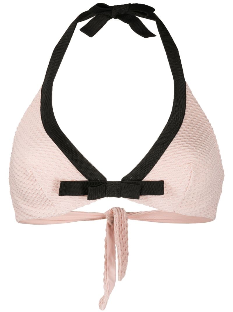 Fisico Textured Bikini Top In Pink