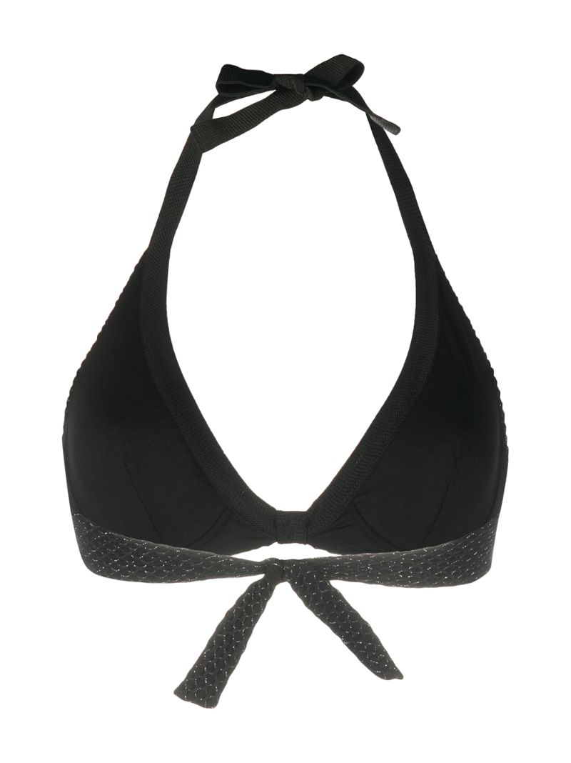 Shop Fisico Mesh Overlay Bikini Top In Black