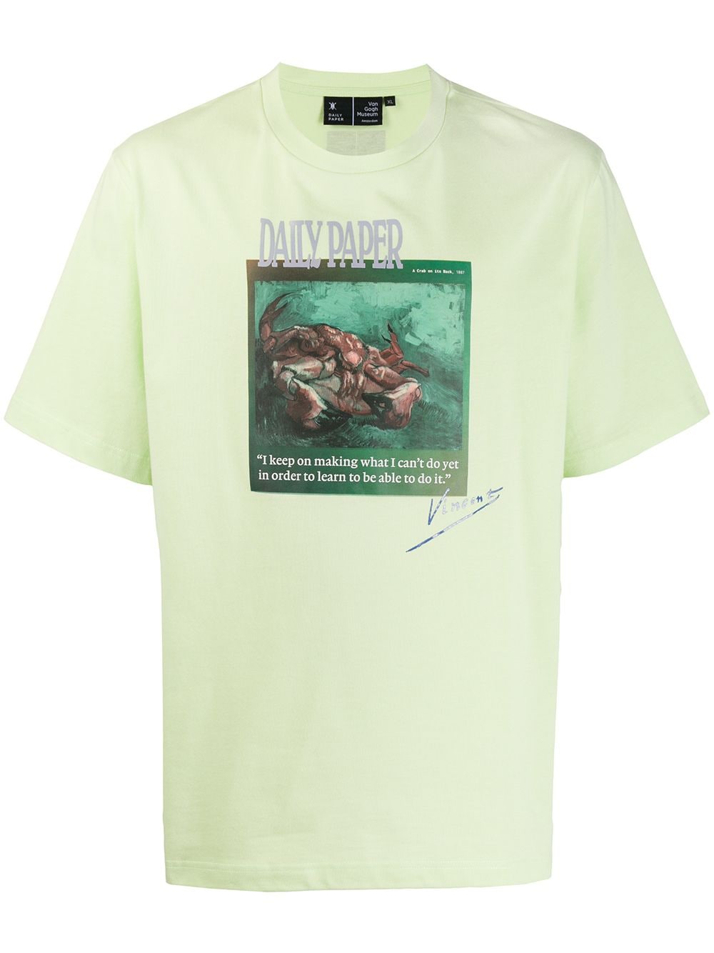 Shop Daily Paper X Van Gogh Museum Crew Neck T-shirt In Green