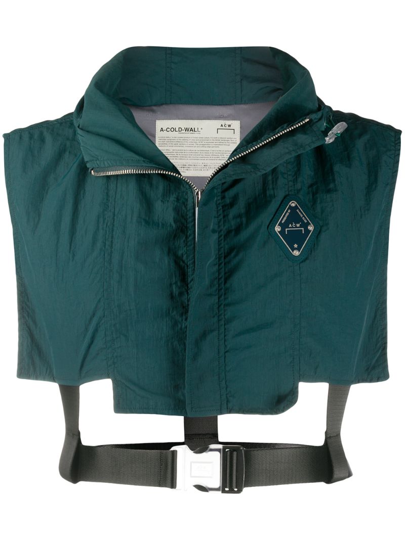 Shop A-cold-wall* Hooded Harness Gilet In Green