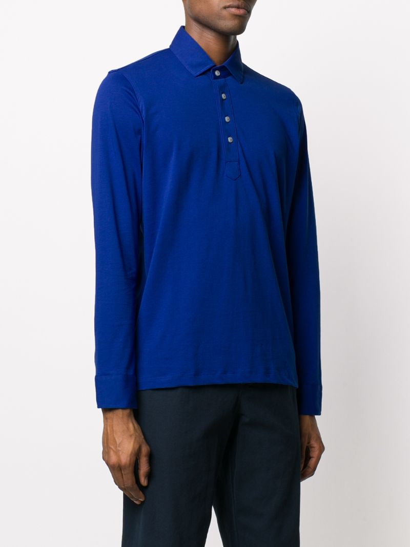 Shop Mp Massimo Piombo Long-sleeve Polo Shirt In Blue