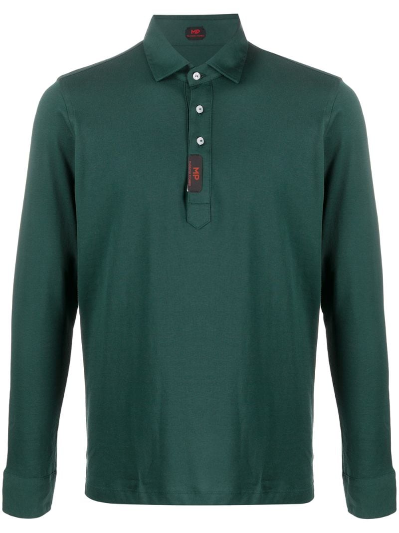 Mp Massimo Piombo Long-sleeve Polo Shirt In Verdone