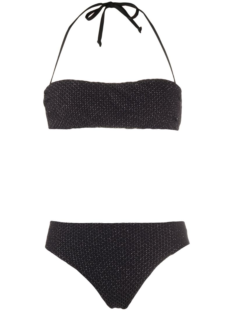 Fisico Knitted Glittered Bikini In Black