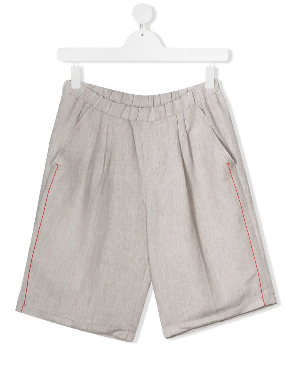Dondup Teen Contrast-stitch Shorts In Neutrals