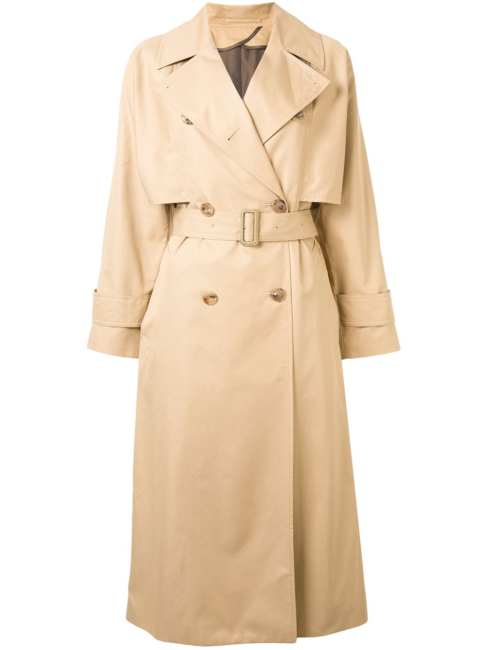 Tomorrowland Belted Trench Coat In Brown