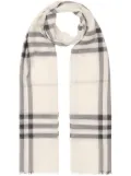 Burberry lightweight check wool silk scarf - White