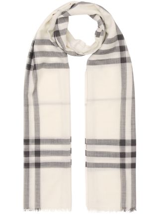 Burberry lightweight check wool silk scarf - FARFETCH