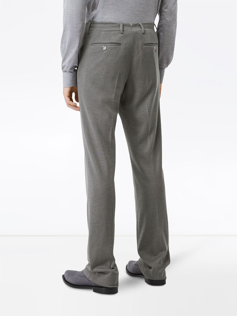 Shop Burberry Straight-leg Tailored Trousers In Grey