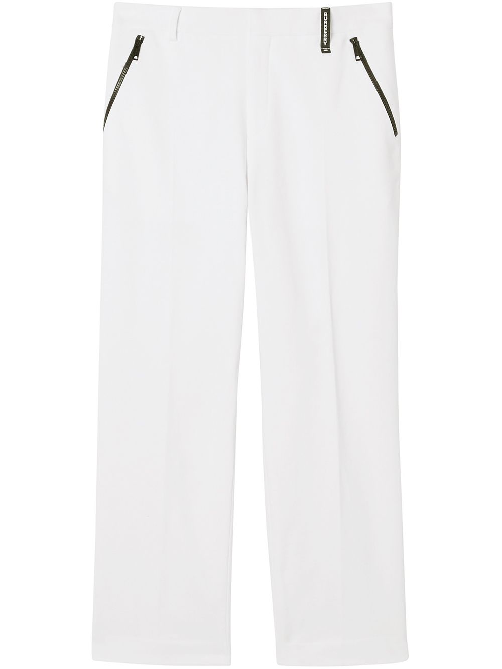 Shop Burberry Wide-leg Tailored Trousers In White