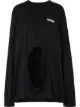 Image 1 of Burberry cut-out panel swan print jumper